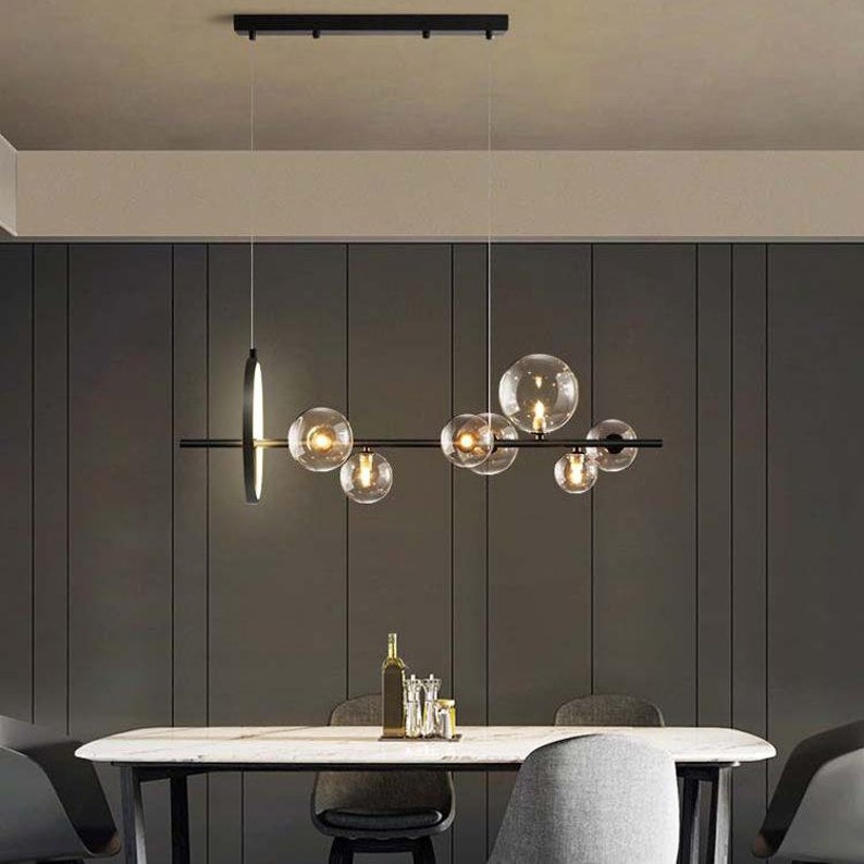 Modern minimalistic Ceiling Hanging Lamp, Ball Sphere Globe Bubble Dining Table Chandelier Lighting, Pendant Fixture hanglamp plafondlamp afbeelding 6