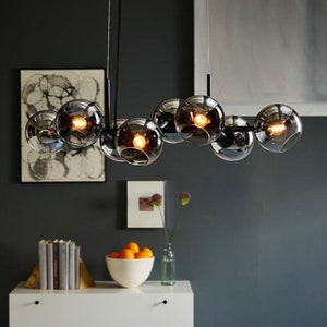 Ceiling Lamp with Smoked Glass Hanging Lamp Industrial Black with Glass Balls - SeanMiller - Home Decoration - Lighting