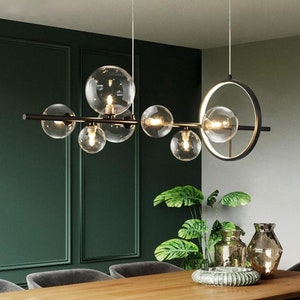 Modern minimalistic Ceiling Hanging Lamp, Ball Sphere Globe Bubble Dining Table Chandelier Lighting, Pendant Fixture hanglamp plafondlamp afbeelding 1