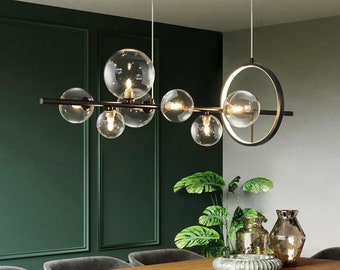 Modern minimalistic Ceiling Hanging Lamp, Ball Sphere Globe Bubble Dining Table Chandelier Lighting, Pendant Fixture hanglamp plafondlamp