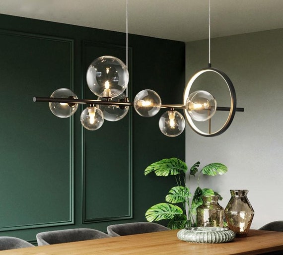 Modern Minimalistic Ceiling Hanging Lamp, Ball Sphere Globe Bubble