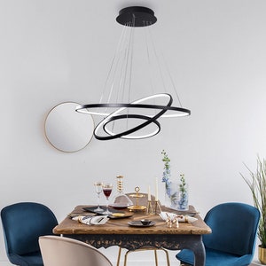 Ceiling Lamp 3 Circles Hanging Lamp Minimalist Modern Industrial Gold with LED Chandelier Nordic 20/40/60CM Rings SeanMiller image 3