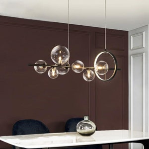 Modern minimalistic Ceiling Hanging Lamp, Ball Sphere Globe Bubble Dining Table Chandelier Lighting, Pendant Fixture hanglamp plafondlamp afbeelding 3