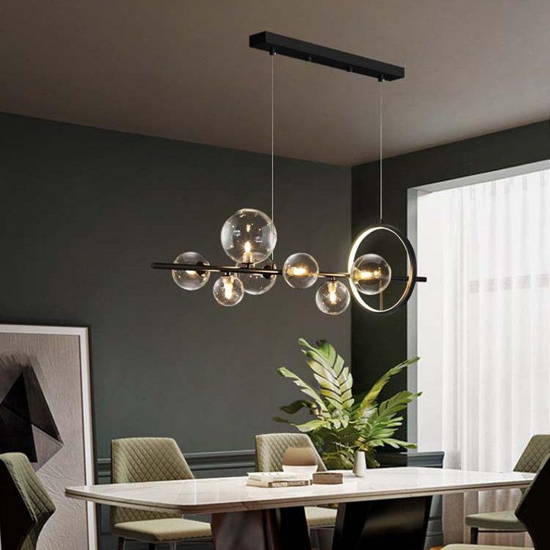 Modern minimalistic Ceiling Hanging Lamp, Ball Sphere Globe Bubble Dining Table Chandelier Lighting, Pendant Fixture hanglamp plafondlamp afbeelding 2