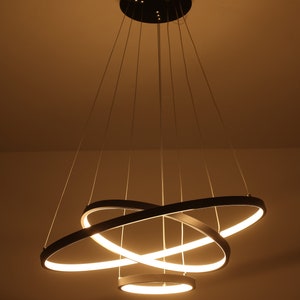 Lampada da soffitto 3 cerchi Lampada a sospensione moderna minimalista oro industriale con lampadario a LED nordico Anelli 20/40/60CM SeanMiller immagine 7