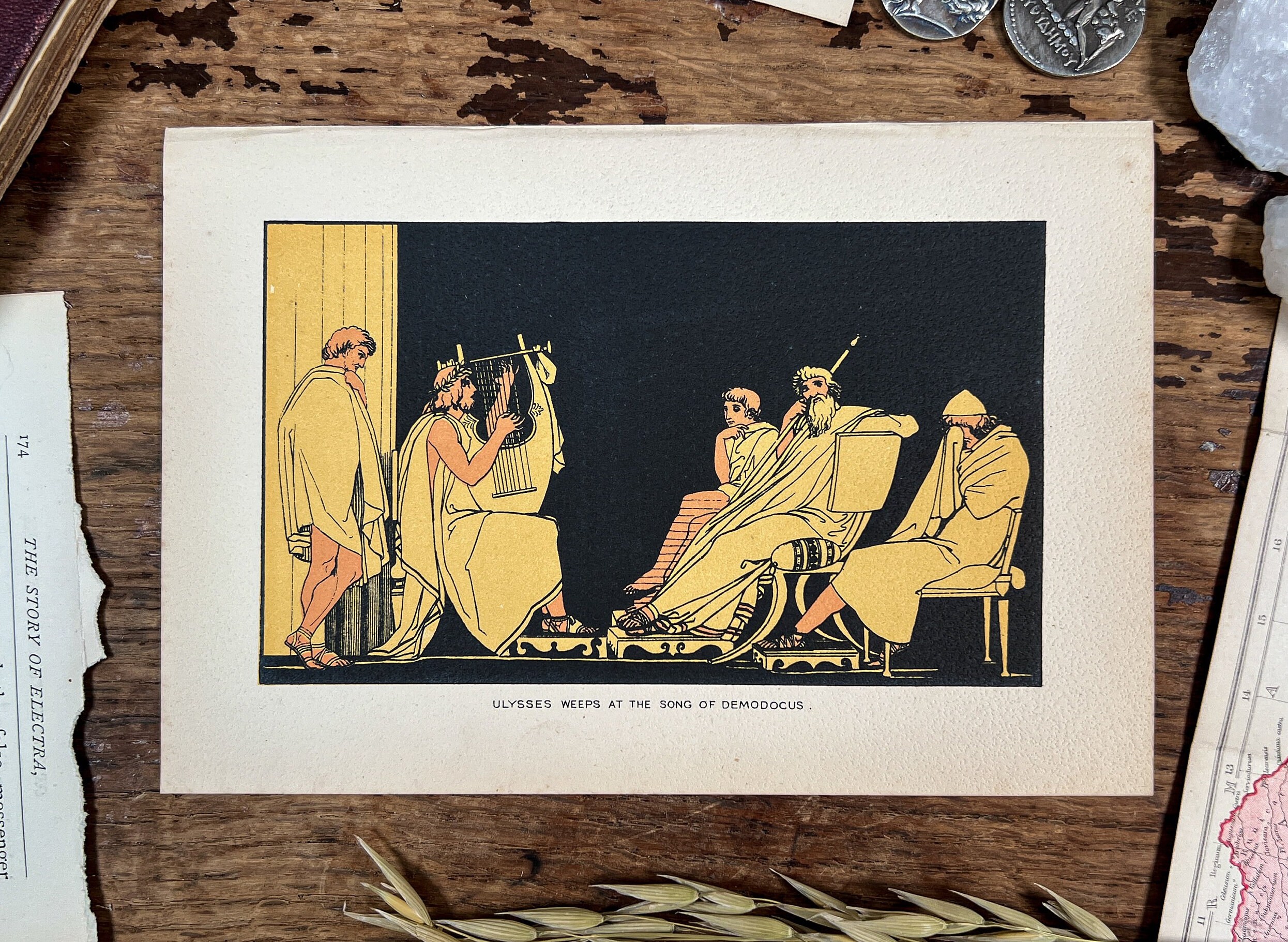 1878 Antique Ulysses and Demodocus Print Odysseus & Greek - Etsy