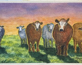 Original Watercolor Painting "Waiting for Dinner"