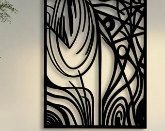 Mystic Leaves Metal Wall Decor: Botanical Gift, Framed Tropical Art