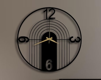 Elegant Metal Wall Clock: Silent, Modern Home Decor