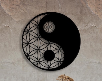 Yin Yang Metal Wall Art: Zen Yoga Studio Decor