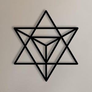 Decorazione da parete in metallo Merkaba: arte della geometria sacra, simbolo pagano