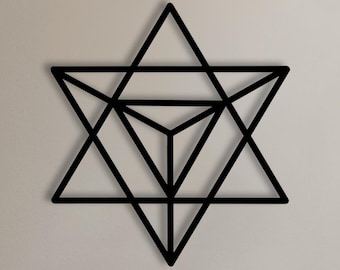 Metalen wanddecoratie Merkaba: kunst heilige geometrie, heidens symbool