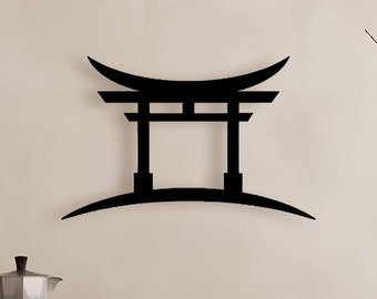Japanese Torii Gate Metal Wall Art: Asian Home Decor