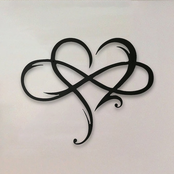 Infinity Heart Metal Wall Art: Minimalist Love Decor