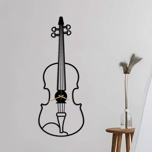 Metal Violin Wall Clock: Unique Musician Gift