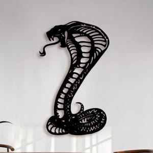 Metal Cobra Wall Art: Silhouette Sign, Unique Home Decor