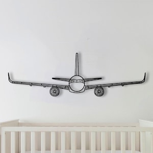 Airplane Metal Sign, Gift for Pilot, Plane Silhouette Art, Aviation Wall Art, Unique Office Decor, Aircraft Metal Decor, Mancave Wall Decor