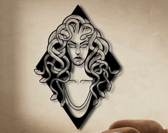Medusa Metal Wall Art: Greek Mythology Decor, Boho Wall Hanging