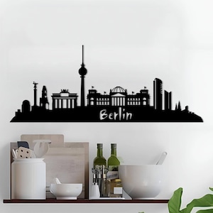Berlin Metall Kunst, Stadt Landschaft Wandbild, Deutschland Wanddeko, Stadt Karte Wandkunst, Einzigartige Wandkunst, Stadtbild Wandkunst, Berlin Skyline