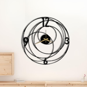 Round Lines Metal Wall Clock: Modern Silent Clock with Numbers