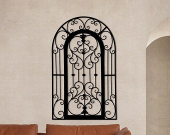 Black Metal Window Wall Art: Porch & Entryway Decor