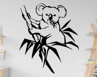 Koala Metal Wall Art: Kids Room Decor, Animal Wall Sculpture