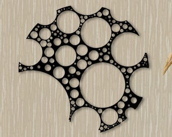 Abstract Bubbles Metal Wall Art: Modern Circles Sign