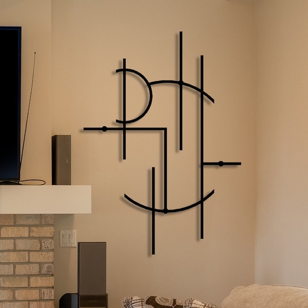 Fibonacci Metal Wall Art: New Home Gift, Minimalist Line Art