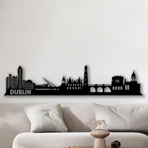 Dublin Metal Wall Art: City Skyline, Ireland Decor