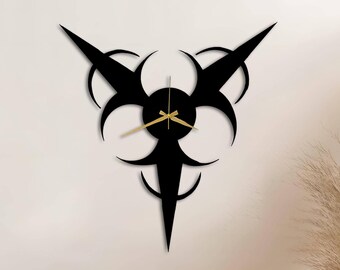 Biohazard Symbol Metal Wall Clock: Modern Art Decor