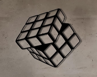 Rubik's Cube Metal Wall Art: Geometric Nursery Decor