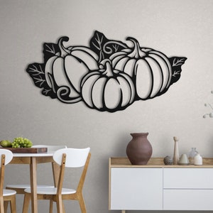 Metal Pumpkin Wall Decor: Farmhouse Harvest Art