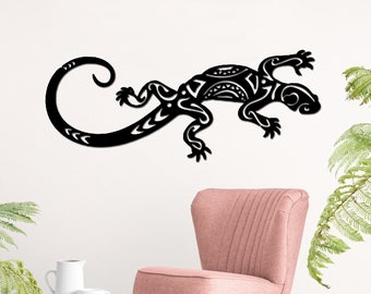 Lizard Metal Wall Art, Reptile Wall Art, Lizard Wall Decor, Metal Lizard Wall Art, Housewarming Gift, Animal Wall Art, Outdoor Wall Decor