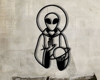 Alien Metal Wall Art: Extraterrestrial Home Decor