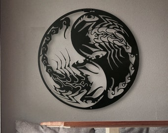 Yin Yang Metal Wall Art: Modern Yoga Decor