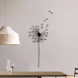 Dandelion Metal Art, Dandelion Flower Metal Wall Decor, Frameless Wall Decor, Dandelion Gift, Pusteblume Flying Seeds, Patel with Dandelion