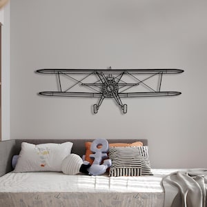 Airplane Silhouette Metal Wall Art, Airplane Wall Art, Plane Metal Sign, Metal Airplane, Gift for Pilot Men, Airplane Home Decor, Metal Art