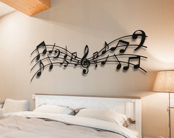 Metal Music Notes Wall Art: Contemporary Living Room Decor
