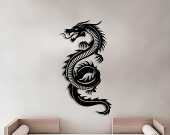 Arte de parede em metal com dragão: decoração de fantasia medieval