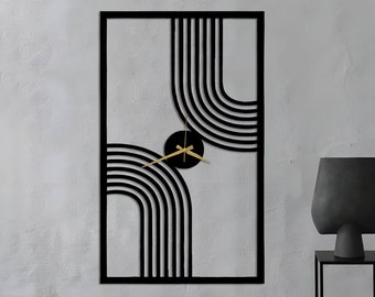 Metal Rectangle Wall Clock: Modern Geometric Art Decor