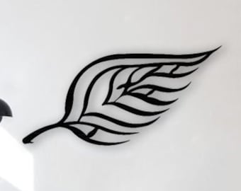 Black Metal Leaf Wall Art: Boho Autumn Decor