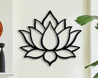 Decorazione murale in metallo a forma di fiore di loto: mandala yoga.