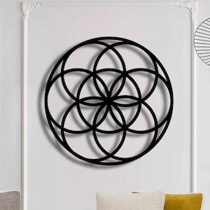 Seed of Life Metal Wall Art: Sacred Geometry, Modern Home Decor