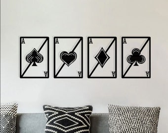 Full Aces Metal Wall Art: Poker Card Decor