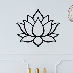 Lotus Flower Metal Wall Art: Mandala Yoga Decor
