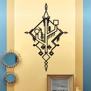 Geometric Cactus Metal Wall Art: Abstract Line Decor