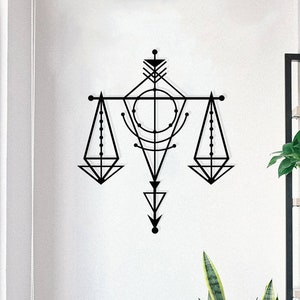Waage der Gerechtigkeit Metall Wand Kunst: Themis, Büro Dekoration