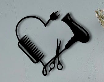 Barber Metal Sign: Barbershop Wall Art Decor - Hair Salon Gift