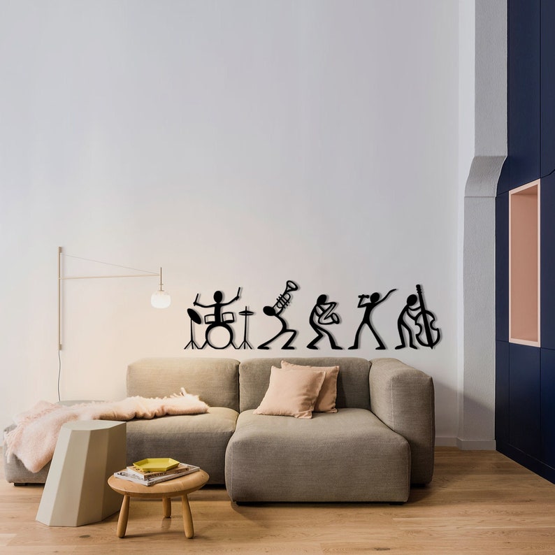 Musicians Metal Wall Art Set of 5, Jazz Band Wall Decor, Marching Band