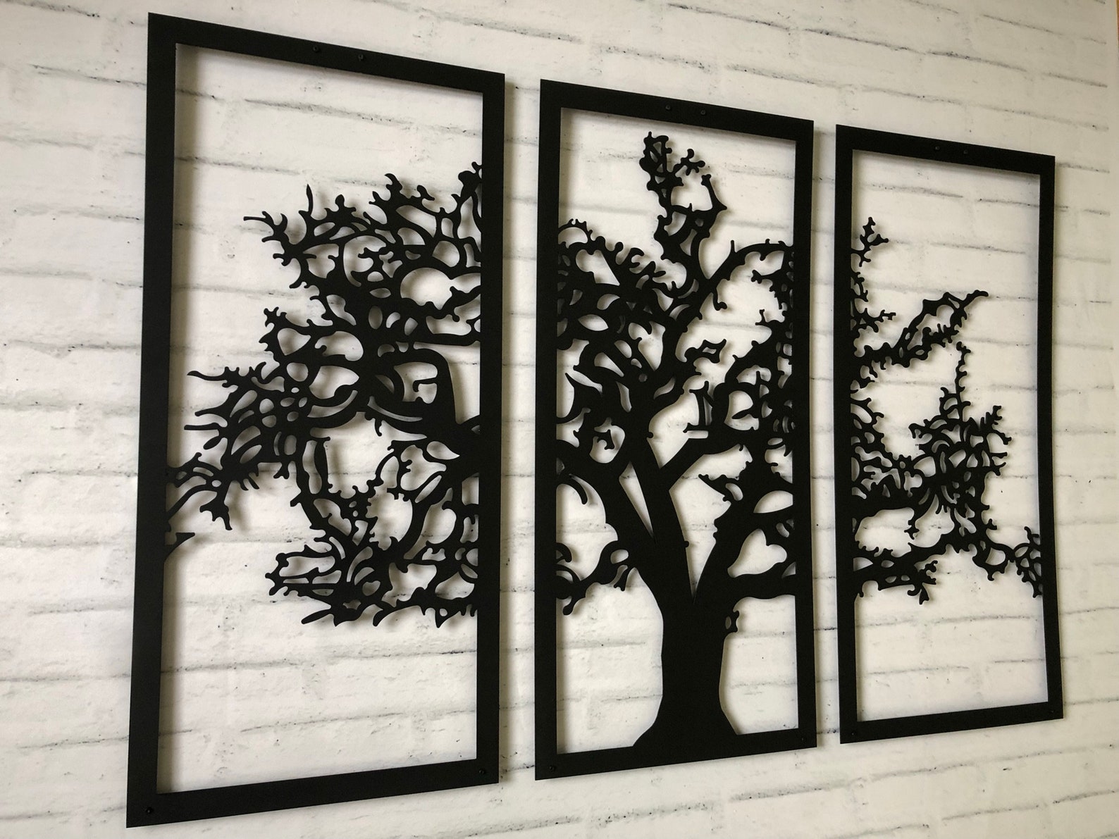 Tree of Life Metal Wall Art 3 Panels Wall Art Large Wall Etsy